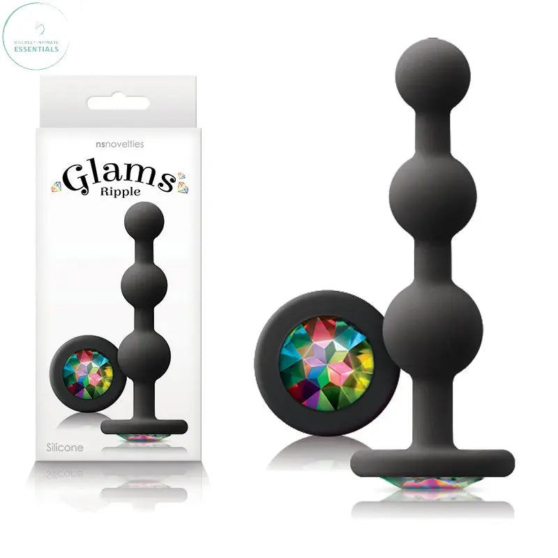 Affordable quality Glams Ripple - Rainbow Gem -  -  11.4 cm Butt Plug with Rainbow Gem Base  from NS Novelties by Discreet Intimate Essentials with Discreet Delivery 