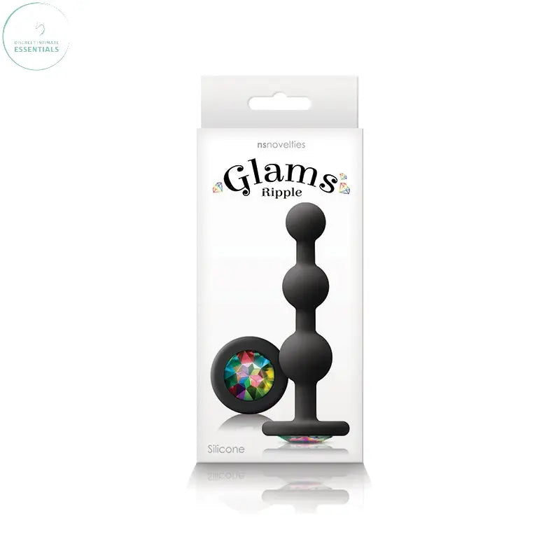 Affordable quality Glams Ripple - Rainbow Gem -  -  11.4 cm Butt Plug with Rainbow Gem Base  from NS Novelties by Discreet Intimate Essentials with Discreet Delivery 