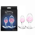 Glams Cosmic 2pc Kit -  - Clear/ Butt Plugs - Set of 2 Sizes featuring sparkly colors in silicone and glass.