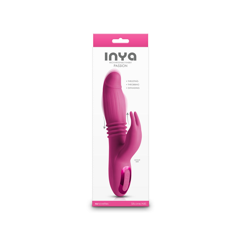 INYA Passion -  -  22.2 cm USB Rechargeable Thrusting Rabbit Vibrator in packaging, perfect intimate essentials for her.