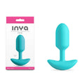 INYA Pulse teal rechargeable vibrating butt plug teal with packaging, designed for comfort and deep stimulation.
