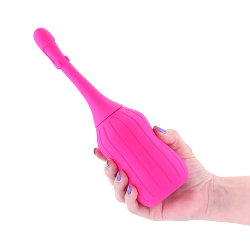 INYA Deluxe Cleanser 2.0 unisex douche for intimate hygiene, featuring anti-backflow design and squeezable bulb.