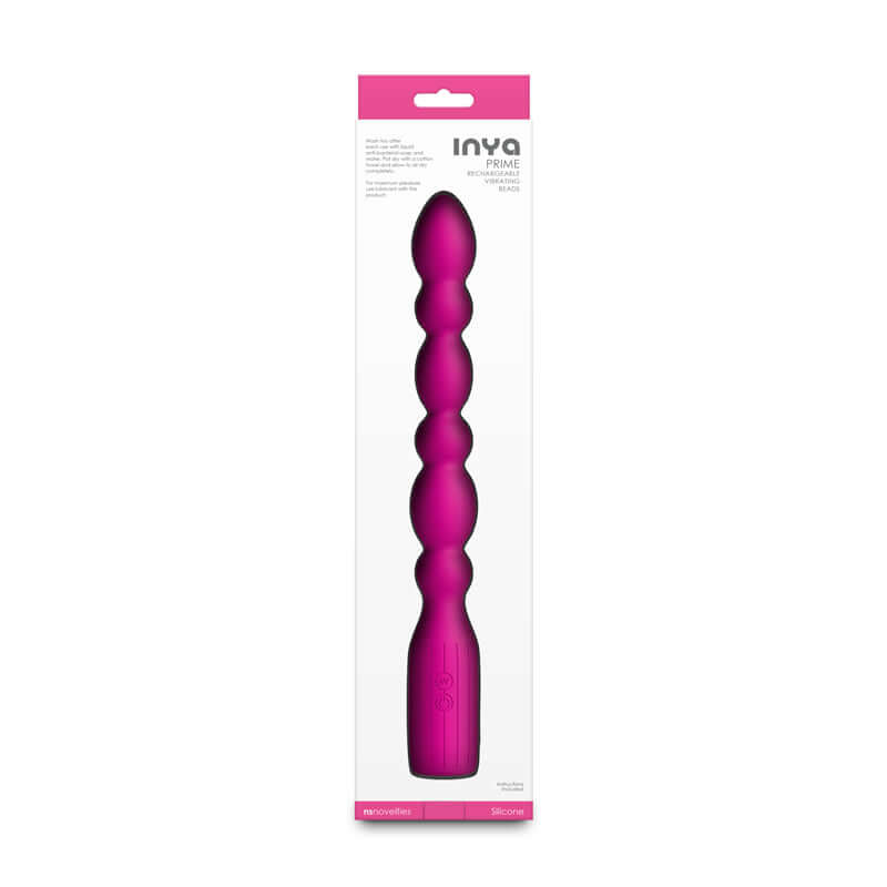INYA Prime 28.8 cm USB rechargeable anal vibrator with vibrating beads in a sleek purple design.