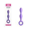 INYA Slim anal plug for beginners, tapered plush silicone design, finger rings for comfort, 12.7 cm insertable length.