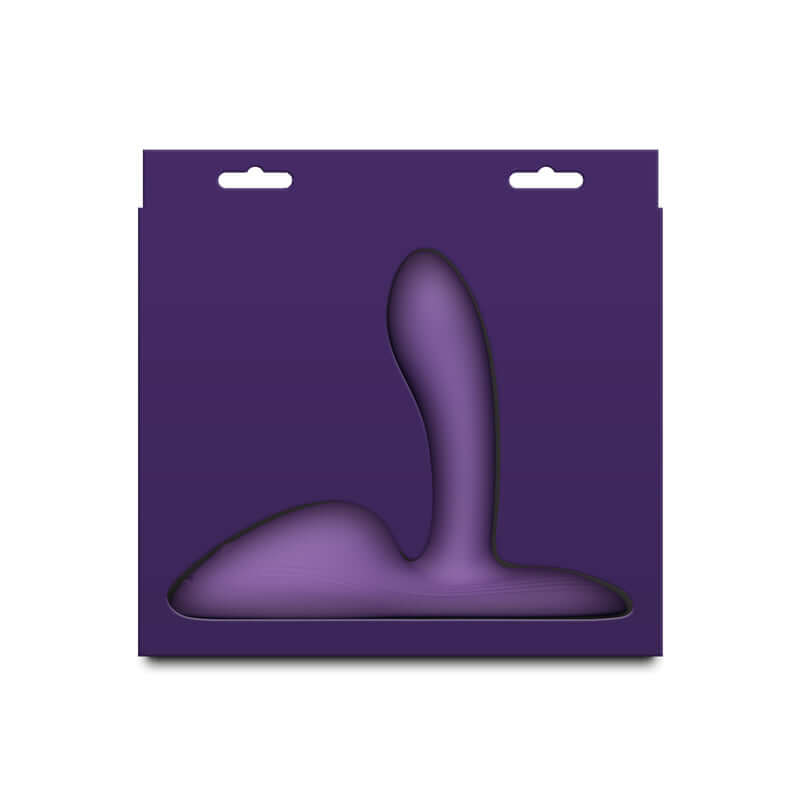 Packaging for Grinders Paramour USB rechargeable vibrating grinder pad in purple.