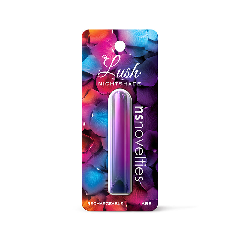 Lush Nightshade - Multicolour - Multicoloured 8.9 cm USB Rechargeable Bullet on packaging with vibrant petals.