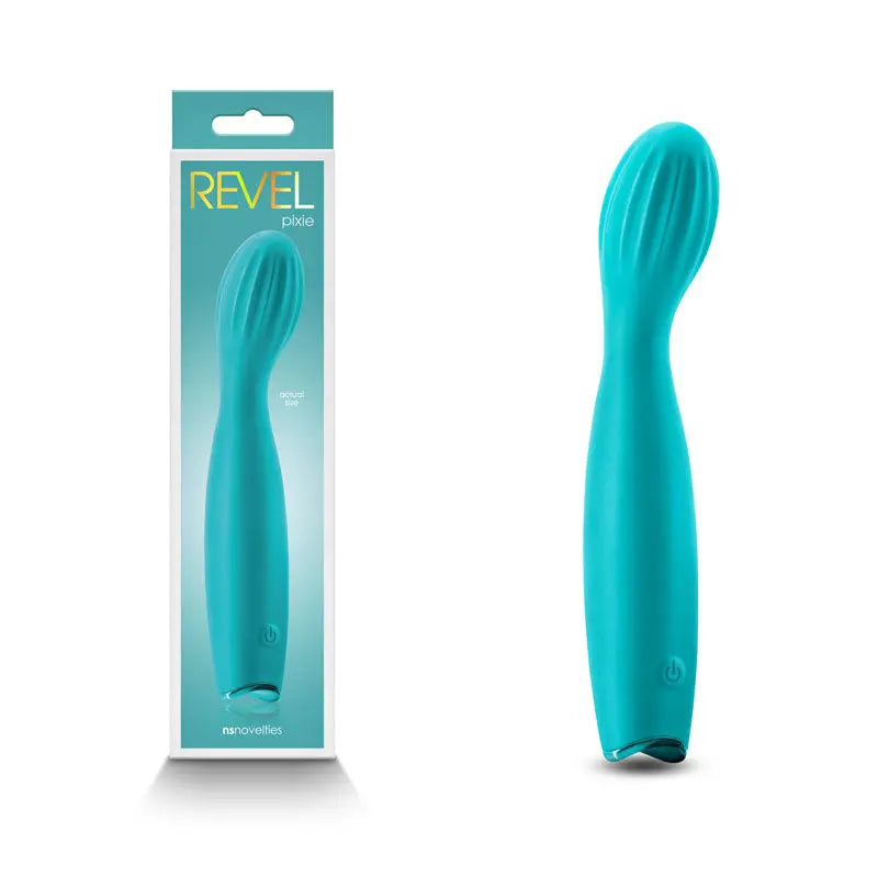 Revel Pixie - Teal - Teal 17.3 cm USB Rechargeable Vibrator NS Novelties Discreet Intimate Essentials.