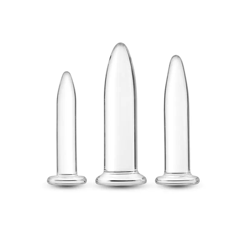 Crystal - 3pc Trainer Kit -  -  Glass Anal Plugs - Set of 3 Sizes NS Novelties Discreet Intimate Essentials.