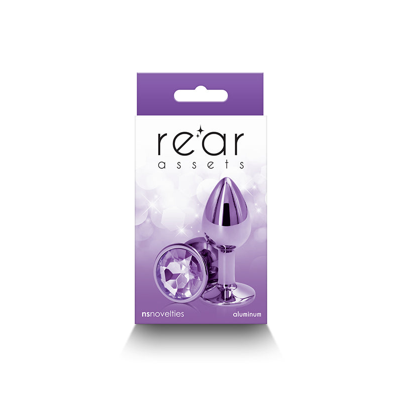 Rear Assets - Small -  -  7.1 cm Small Metal Butt Plug with  Round Gem Base packaging design.