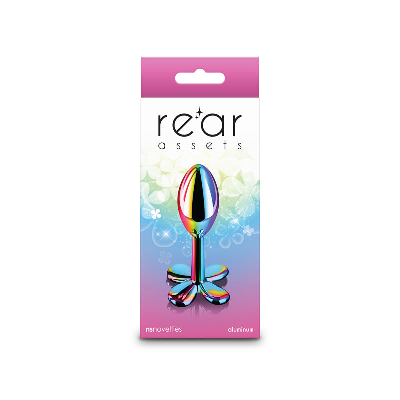 Rear Assets Clover - Multicolour - Multicoloured 9.2 cm Metallic Butt Plug packaging with colorful design.