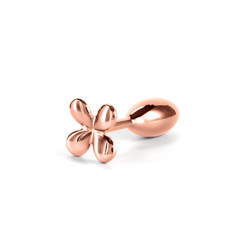 Rear Assets Clover -  -  9.2 cm Metallic Butt Plug, chrome-plated anal toy for visual and sensual excitement.