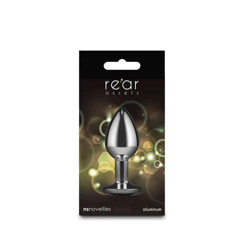 Rear Assets Silver - Small - Yellow Gem - Silver Small Metal Butt Plug with Yellow Gem Base NS Novelties Discreet Intimate Essentials.