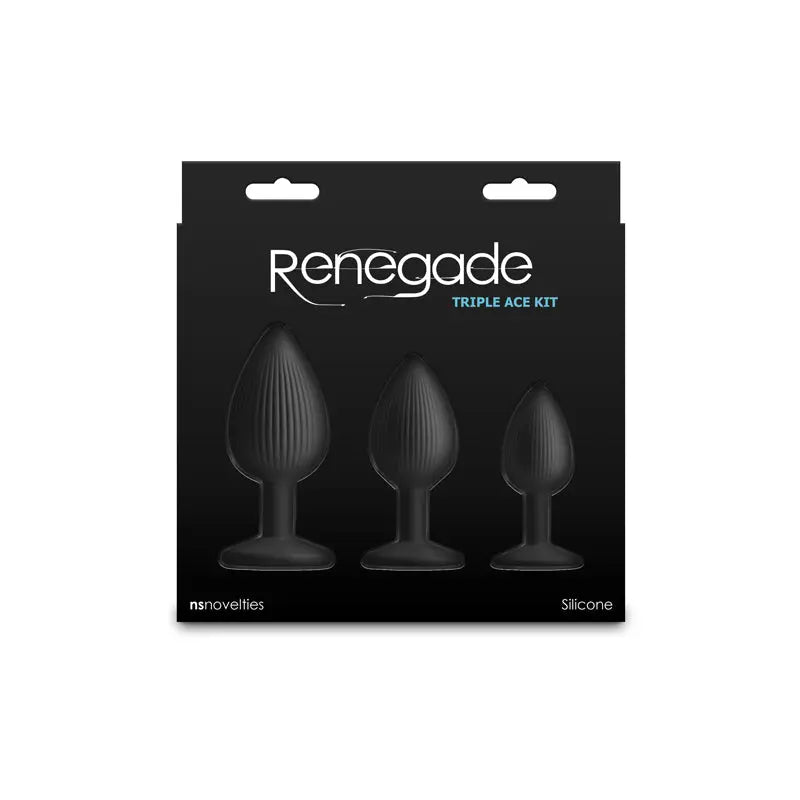 Renegade Triple Ace Kit -  -  Butt Plugs - Set of 3 Sizes NS Novelties Discreet Intimate Essentials.