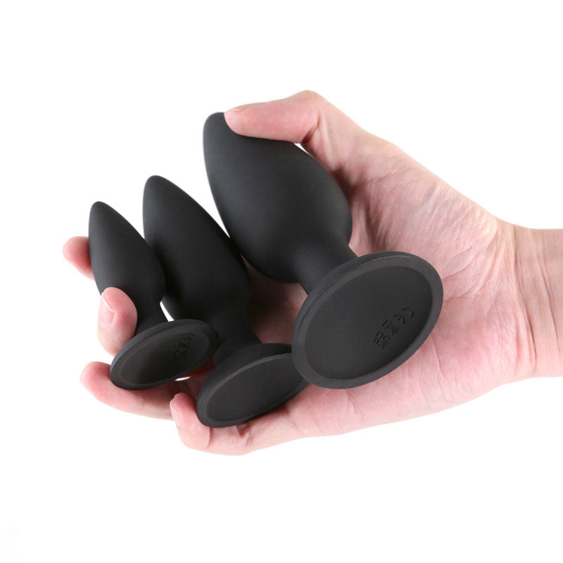 Renegade Triple Strike Kit -  -  Butt Plugs - Set of 3 Sizes held in hand.