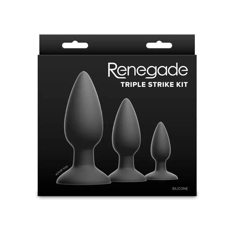 Renegade Triple Strike Kit -  -  Butt Plugs - Set of 3 Sizes NS Novelties Discreet Intimate Essentials.