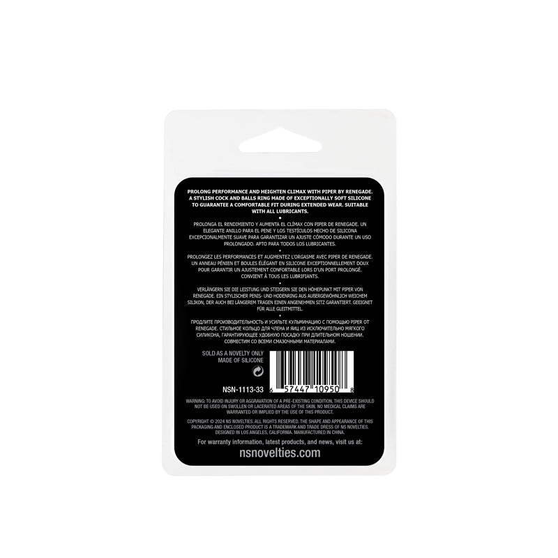 Renegade Piper -  -  Cock & Balls Tube product packaging with instructions and details.