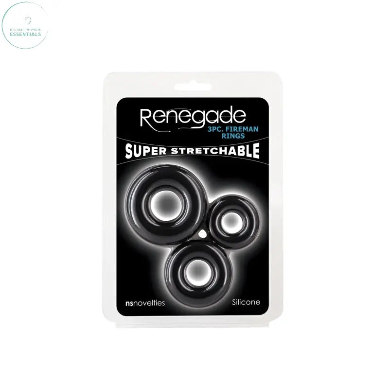 Affordable quality Renegade 3pc Fireman Rings -  -  Cock Rings - Set of 3 Sizes  from NS Novelties by Discreet Intimate Essentials with Discreet Delivery 
