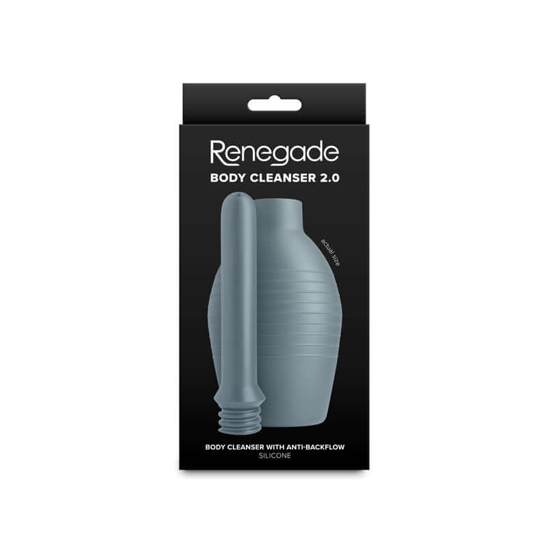 Renegade Body Cleanser 2.0 grey intimate hygiene douche with anti-backflow design and silicone material.
