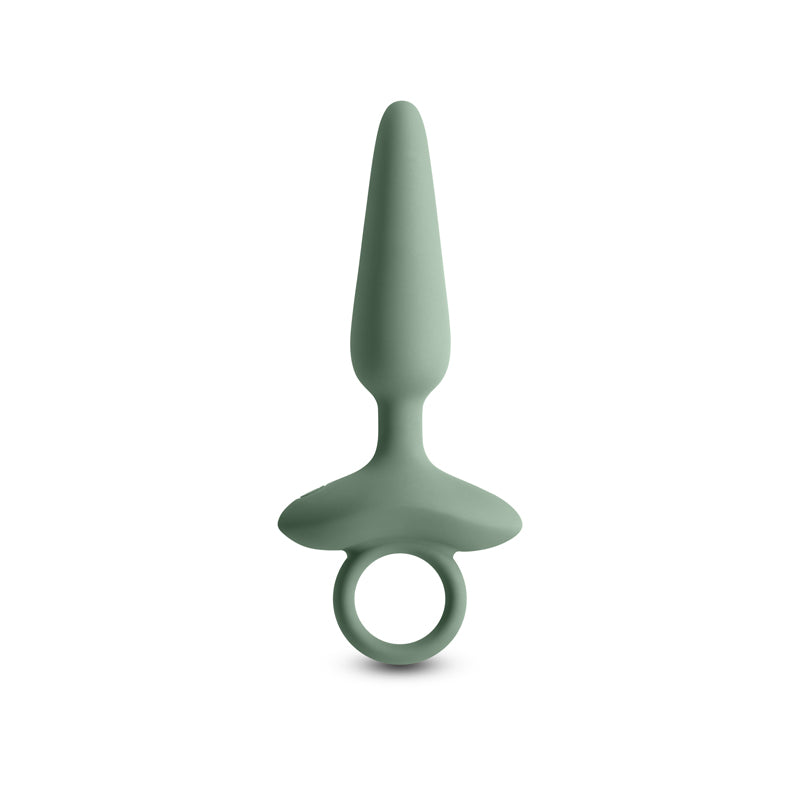 Renegade Maverick - Sage - 15 cm USB Rechargeable Vibrating Butt Plug in soft green silicone design.