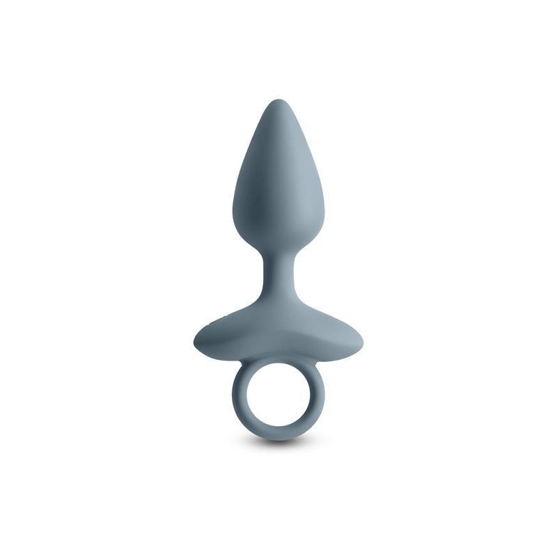 Renegade Orion - Grey - Grey 13 cm USB Rechargeable Vibrating Butt Plug in blue silicone, showcasing elegant design and functionality.