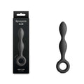 Renegade Slim 12.7 cm anal plug in black silicone, designed as a beginner anal plug with finger rings for comfort.