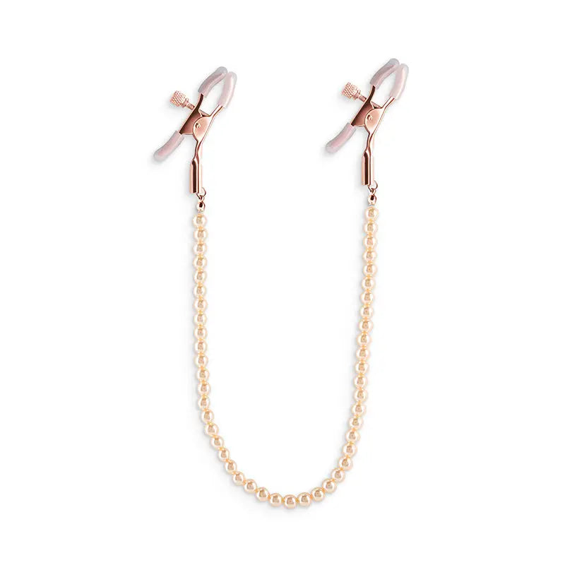 Bound Nipple Clamps - DC1 -  -  Nipple Clamps with Gold Pearl Chain NS Novelties Discreet Intimate Essentials.