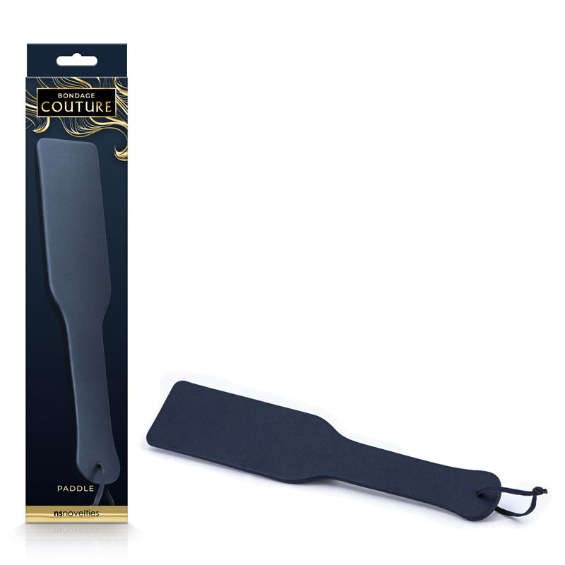 Bondage Couture Paddle -  -  Paddle displayed with packaging, perfect for intimate essentials for her.