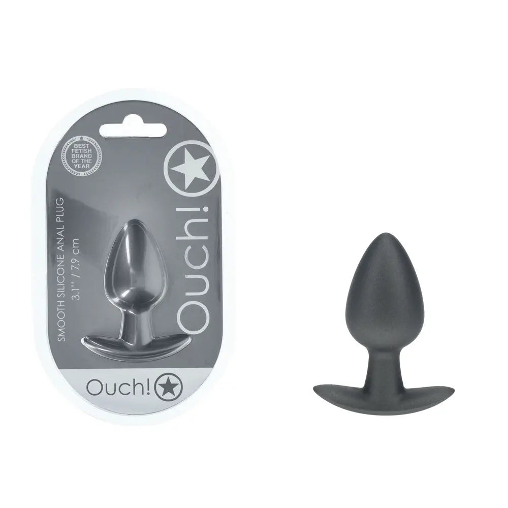OUCH! Anal Plug - Medium - Gun Metal - Gun Metal Grey 7.9 cm Medium Butt Plug Shots Toys Discreet Intimate Essentials.