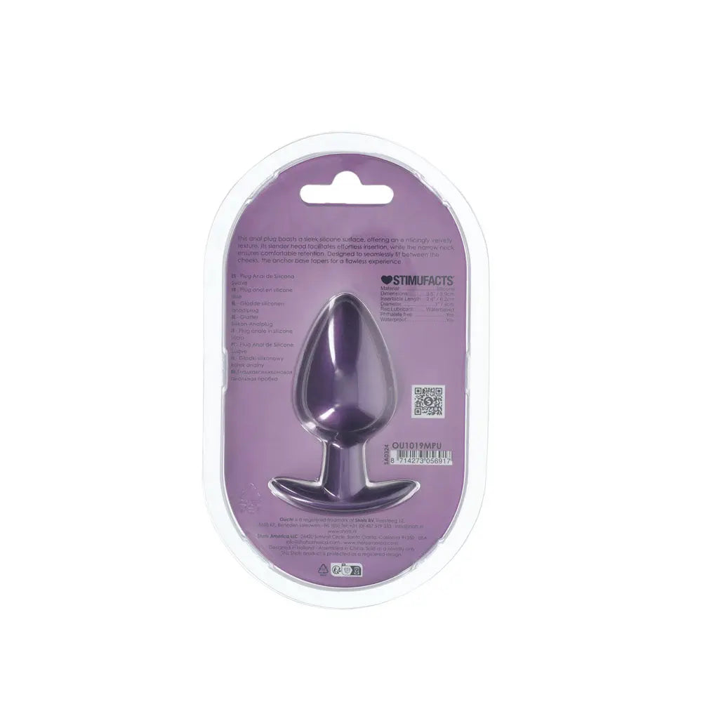 OUCH! Anal Plug - Large - Metallic  - Metallic  8.9 cm Large Butt Plug Shots Toys Discreet Intimate Essentials.