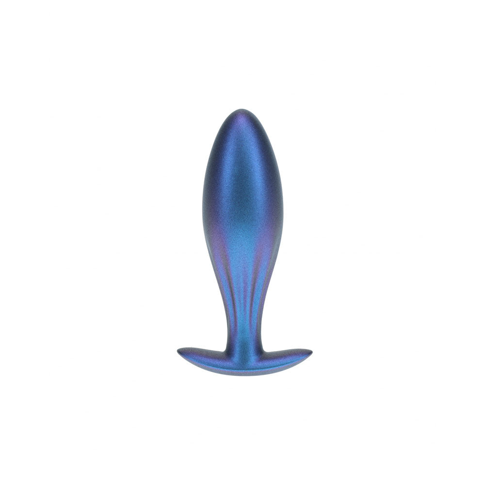 OUCH! Oval Anal Plug - Metallic  - Metallic  11.7 cm Butt Plug in blue and purple color.