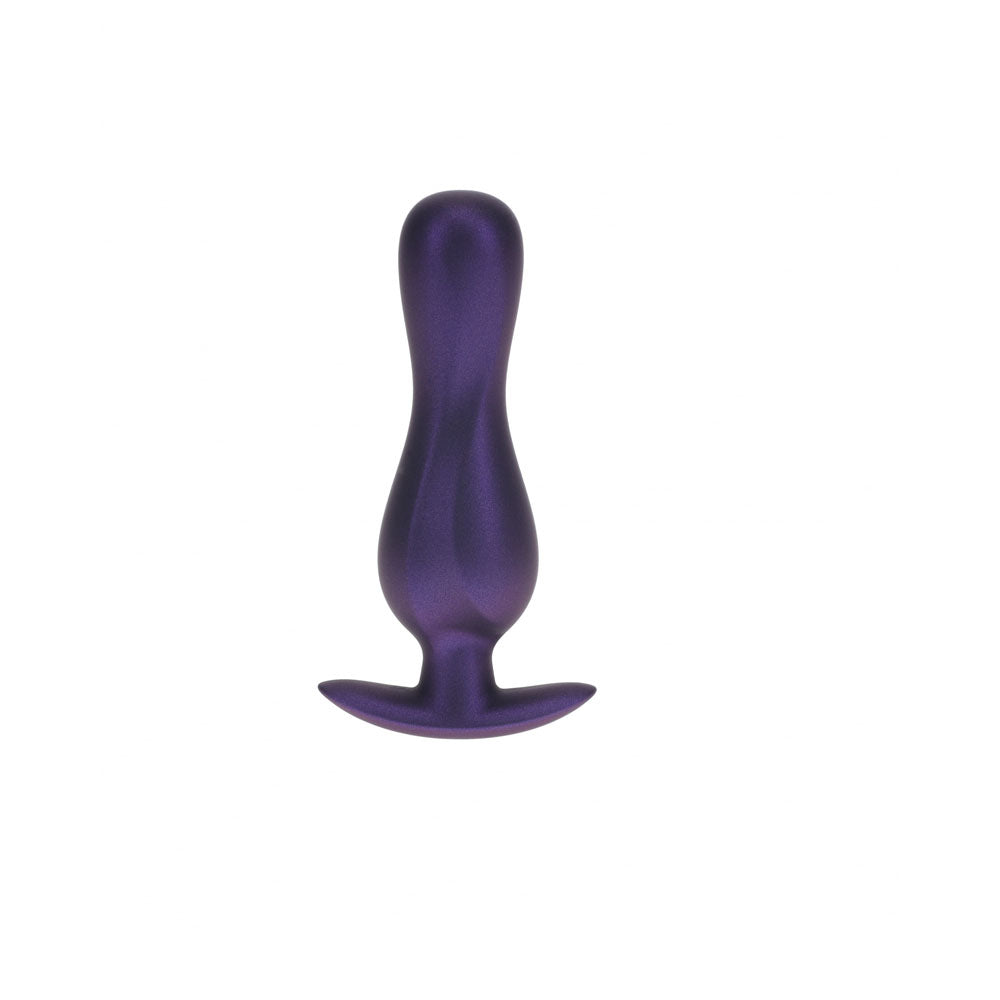 OUCH! Curvy Anal Plug - Metallic  - Metallic  11.7 cm Butt Plug in purple color for intimate pleasure.