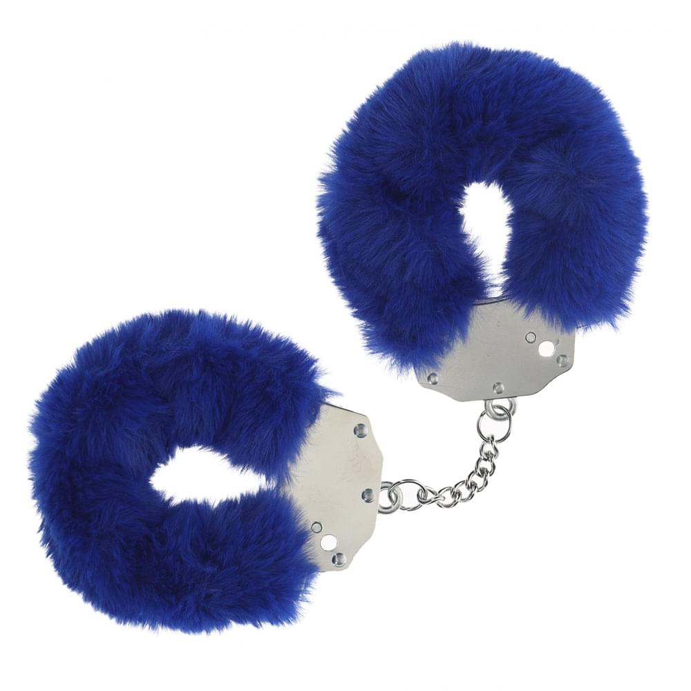OUCH! Heavy-Duty Fluffy Cuffs - Navy - Navy Fluffy Restraints by Shots Toys from Discreet Intimate Essentials for  BONDAGE-TOYS, quality products at discount affordable prices.
