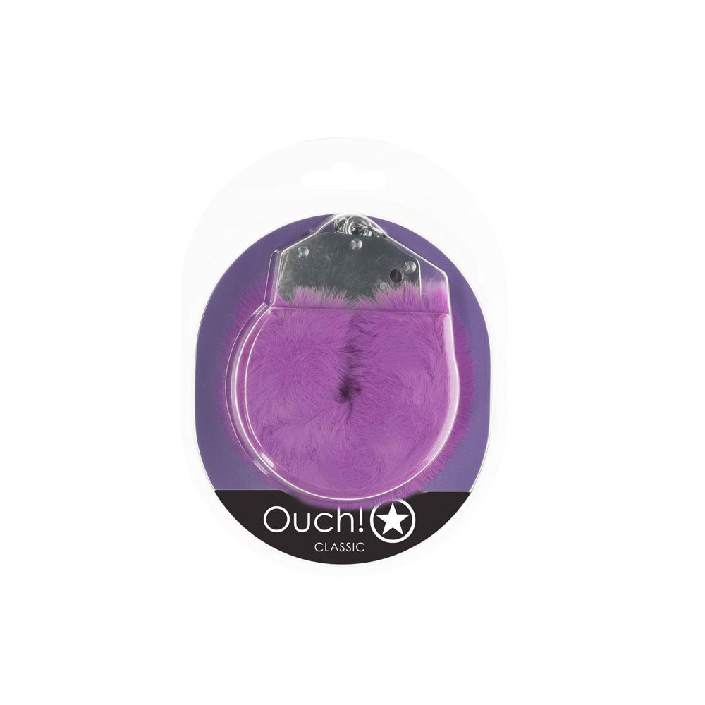 OUCH! Classic Fluffy Cuffs -  -  Fluffy Restraints in vibrant purple packaging for intimate adventures.