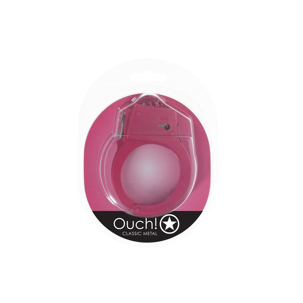 OUCH! Classic Metal Cuffs -  -  Restraints in a pink packaging, ideal for adding excitement to your intimate moments.