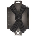 OUCH! Bondage Rope - 10 M -  -  Nylon Bondage Rope - 10 metre Length on display with knots and packaging.