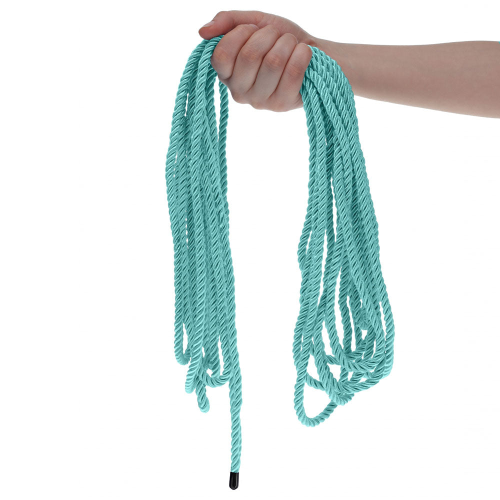 OUCH! Bondage Rope - 10 M -  -  Nylon Bondage Rope - 10 metre Length being held in a hand.