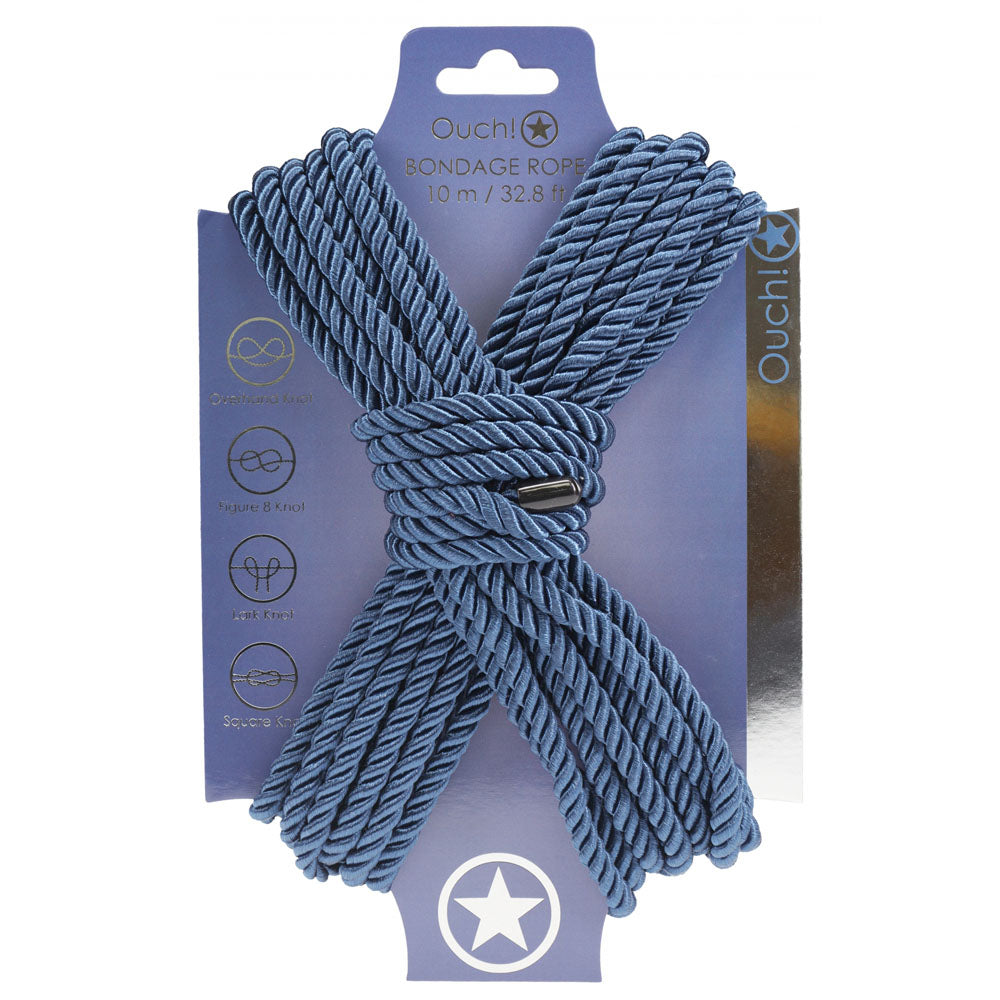 OUCH! Bondage Rope - 10 M - Navy  - Navy  Nylon Bondage Rope - 10 metre Length, perfect for intimate essentials.