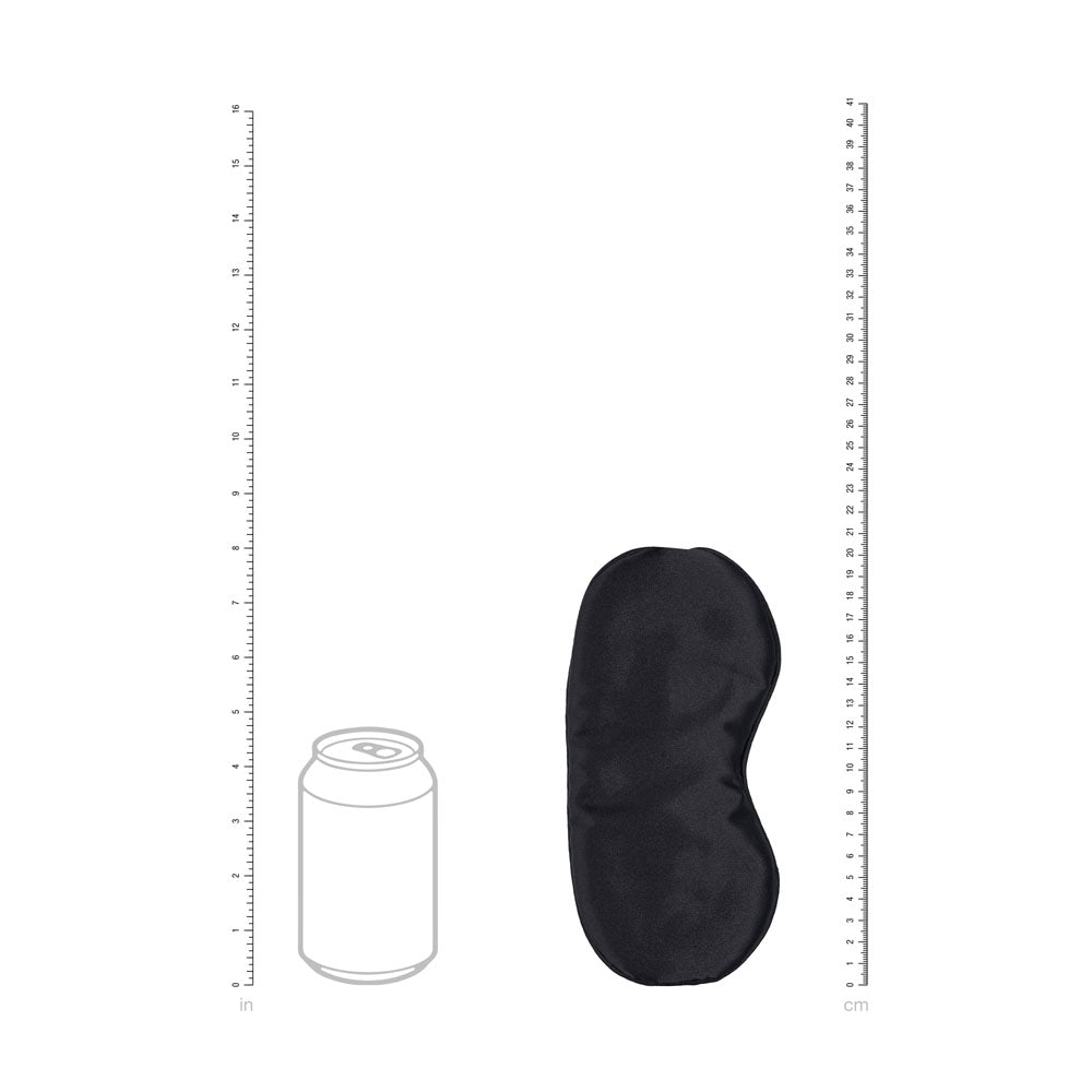 OUCH! Satin Mask -  -  Eye Mask next to a can for size reference, showcasing its smooth fabric and design.