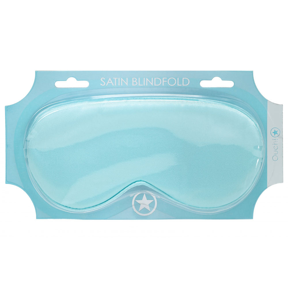OUCH! Satin Mask - Powder  - Powder  Eye Mask in elegant blue packaging, perfect for intimate essentials and enhancing sensory experience.