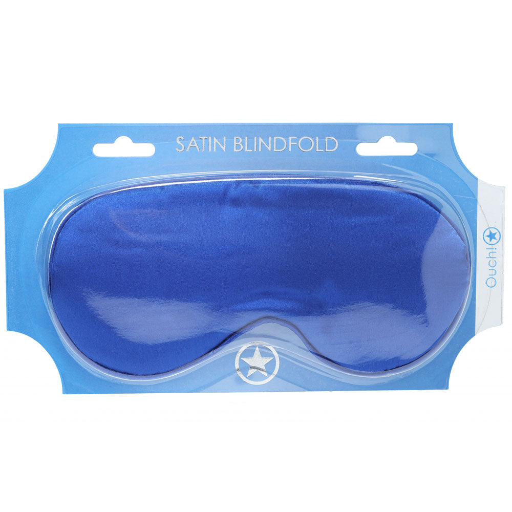 OUCH! Satin Mask - Royal  - Royal  Eye Mask in blue packaging, perfect for intimate essentials for her.