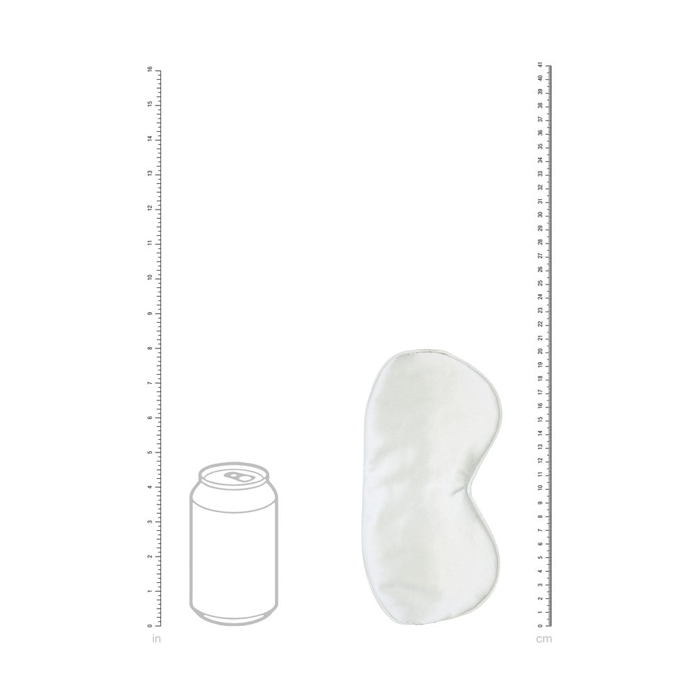 OUCH! Satin Mask - Silver - Silver Eye Mask next to a soda can for size comparison.