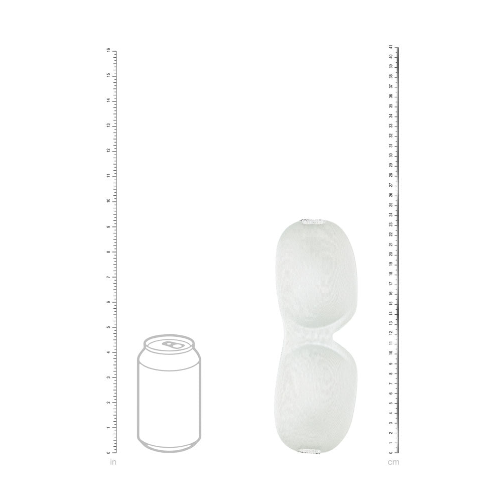OUCH! 3D Mask - Silver - Silver Eye Mask next to a can for size comparison
