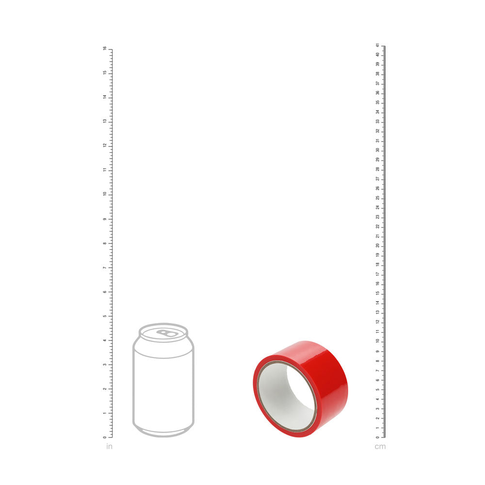 OUCH! PVC Non-Stick Tape -  -  Bondage Tape - 20 metre Length with a size reference next to a soda can.