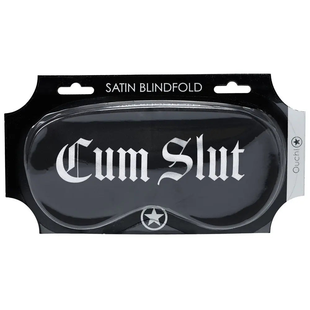 OUCH! Satin Mask - Cum Slut -  Printed Eye Mask Shots Toys Discreet Intimate Essentials.