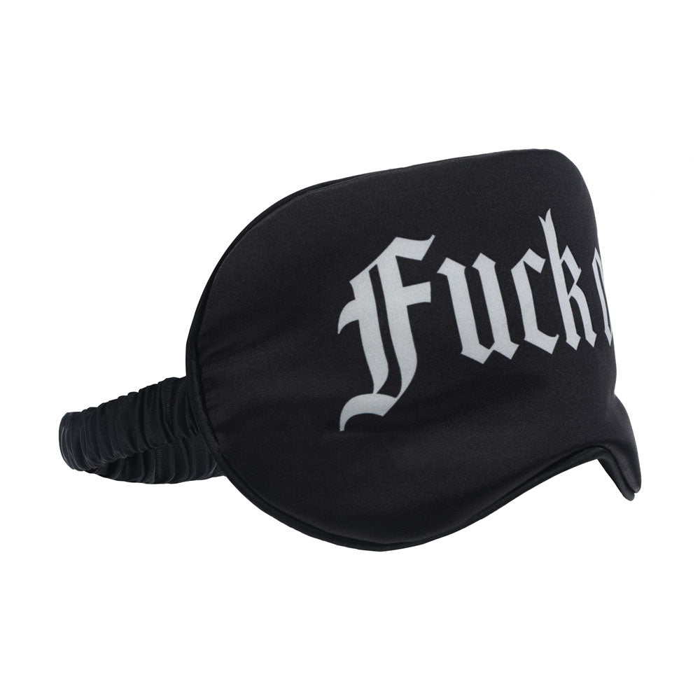 OUCH! Satin Mask - Fuck Off -  Printed Eye Mask, black eye mask for intimate play and sensory exploration.
