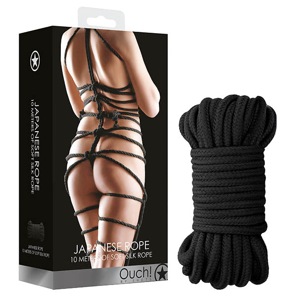 OUCH! Japanese Rope -  - 10 metre Length with packaging and black silky rope for intimate essentials.