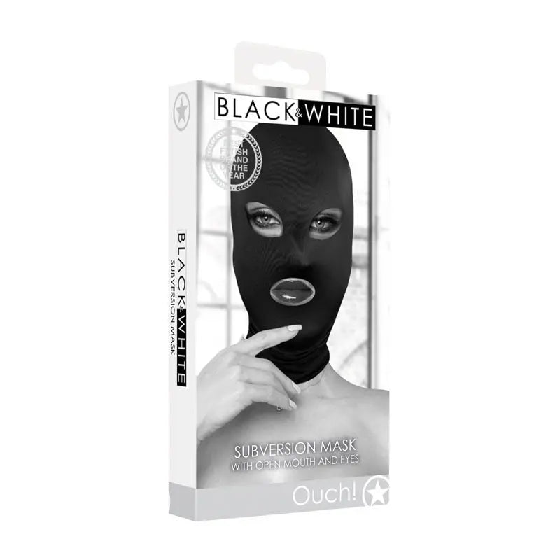 OUCH! Subversion Mask With Open Mouth -  Hood Shots Toys Discreet Intimate Essentials.