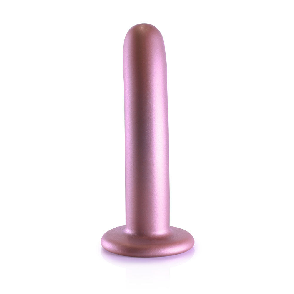 OUCH! Smooth Silicone G-Spot Dildo - 6'' / 14.5 cm - 14.5 cm Dildo in metallic rose color with suction base.