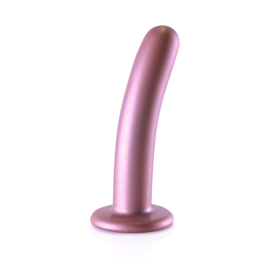 OUCH! Smooth Silicone G-Spot Dildo - 6'' / 14.5 cm - 14.5 cm Dildo in metallic pink with strong suction cup.