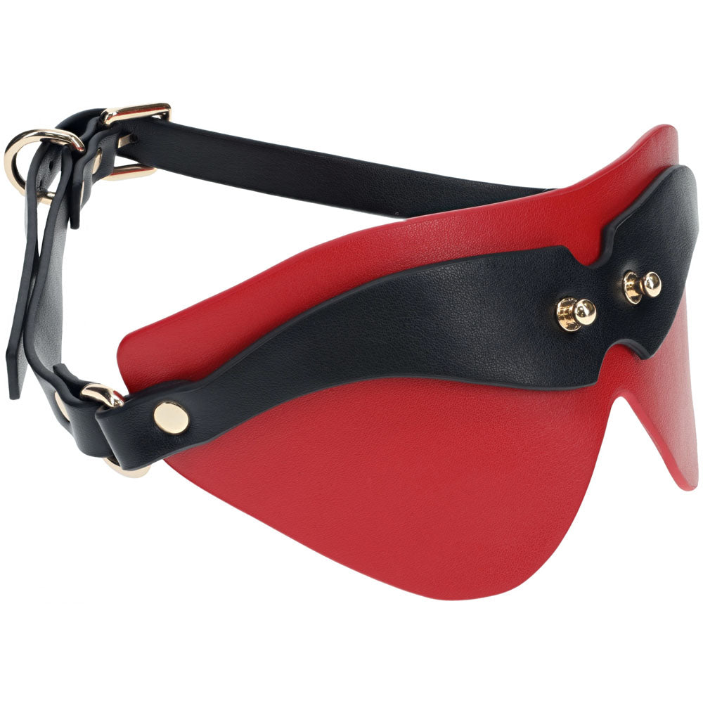 OUCH! Milan Collection - Blindfold - /Red Eyemask in red and black bonded leather with stylish hardware accents.